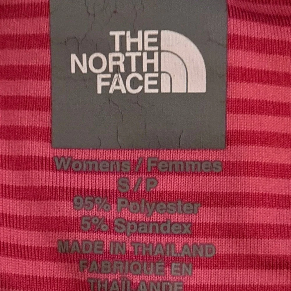 The North Face Womens VaporWick Shirt S Pink Striped Mesh Performance Activewear - Picture 5 of 7
